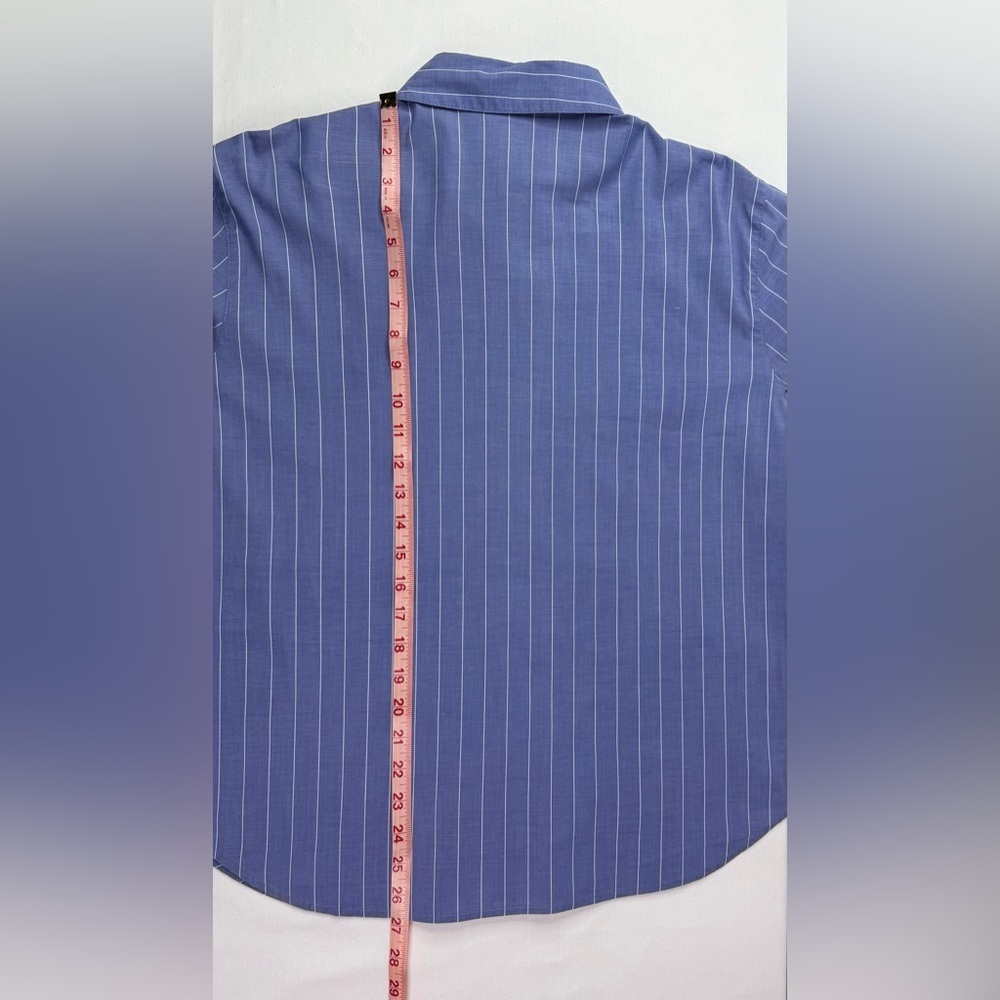 Chico’s Design Blue Striped Button-Up Shirt Long Sleeves Size Large - Picture 8 of 8